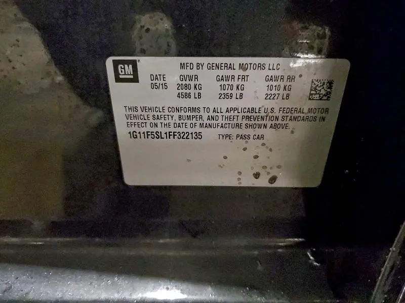 2015 CHEVROLET MALIBU LTZ  