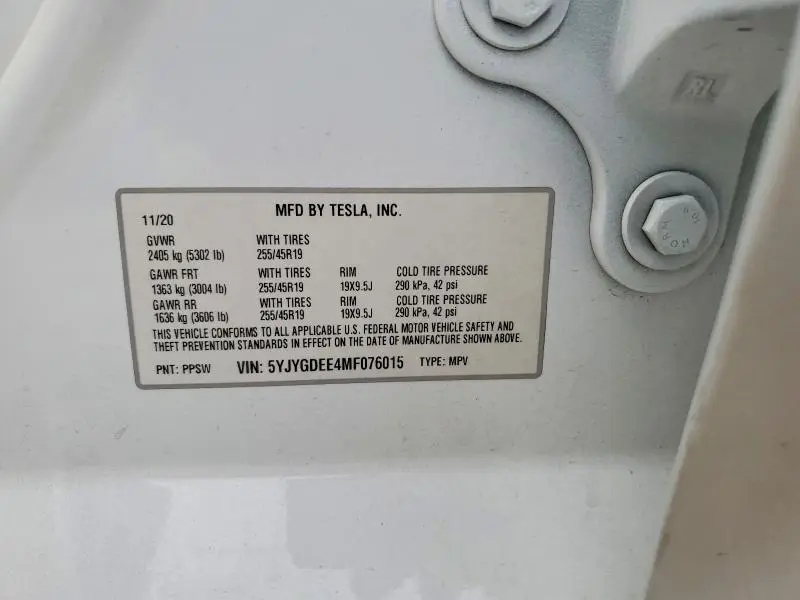 2016 TESLA MODEL Y   