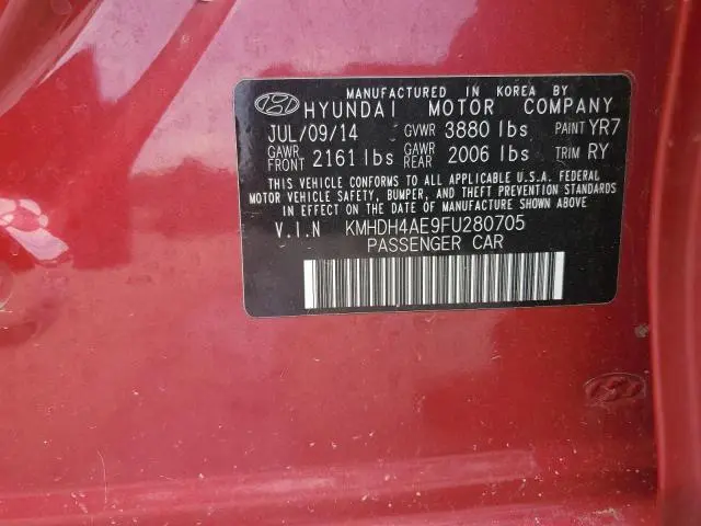 2015 HYUNDAI ELANTRA SE  
