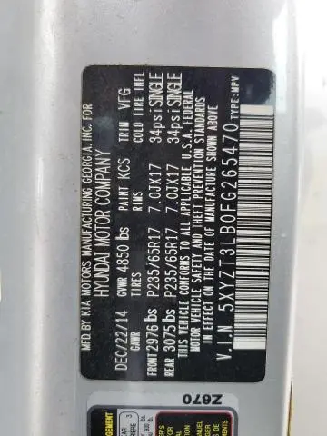 2015 HYUNDAI SANTA FE SPORT   