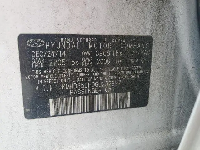 2016 HYUNDAI ELANTRA GT   
