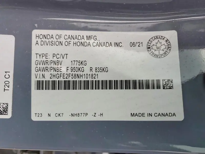 2022 HONDA CIVIC SPORT  