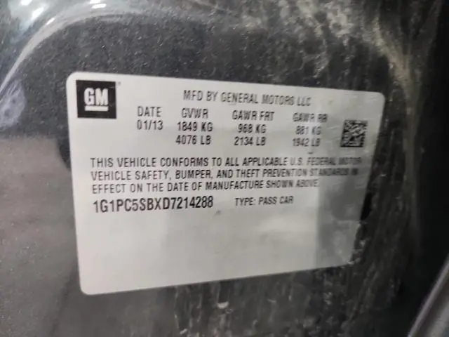 2013 CHEVROLET CRUZE LT