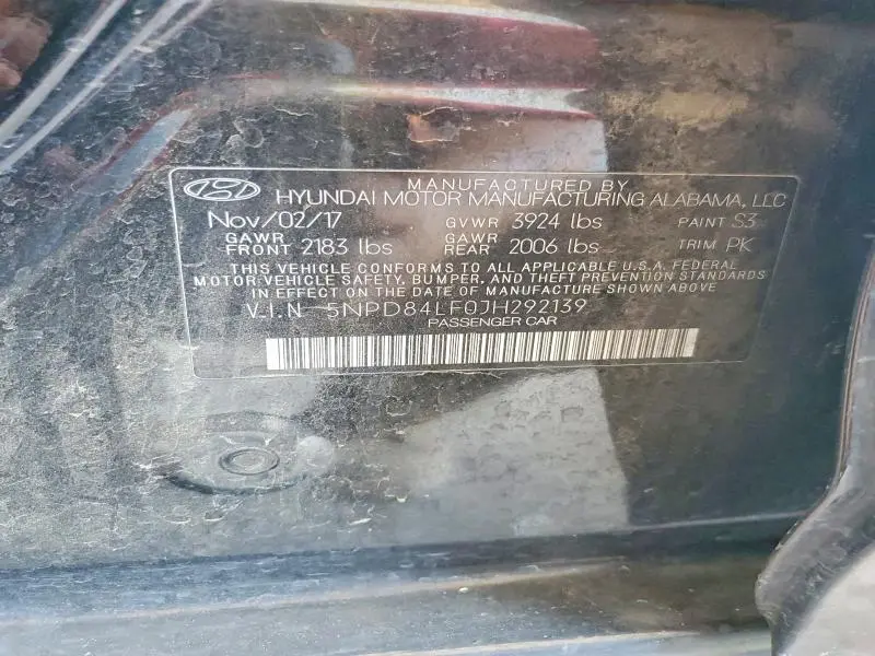 2018 HYUNDAI ELANTRA SEL  