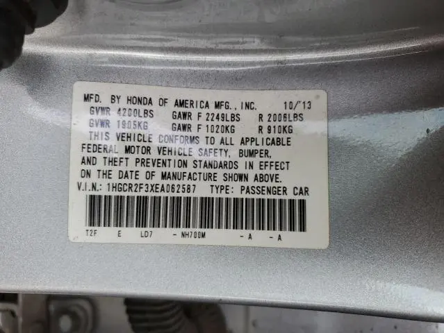 2014 HONDA ACCORD LX  