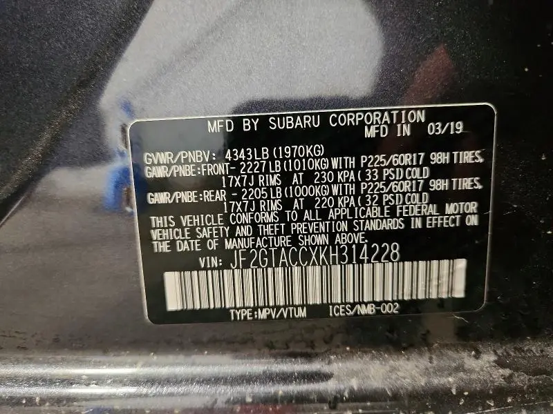 2019 SUBARU CROSSTREK PREMIUM  