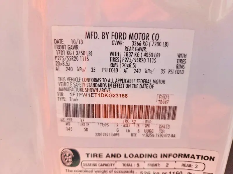 2013 FORD F150 SUPERCREW  