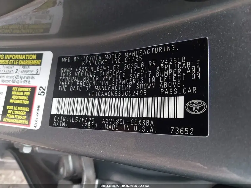 2025 TOYOTA CAMRY SE