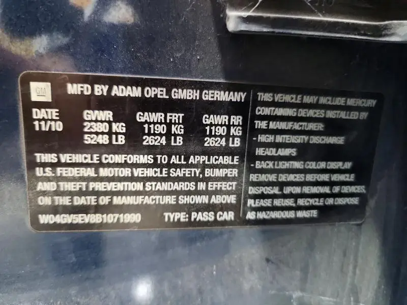 2011 BUICK REGAL CXL  
