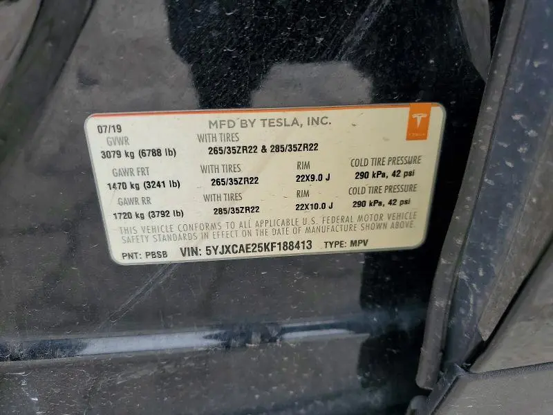 2019 TESLA MODEL X   