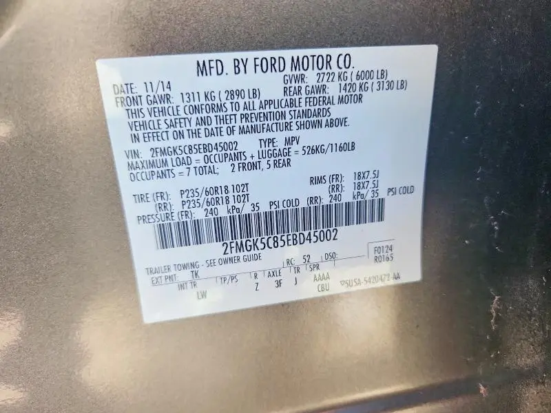 2014 FORD FLEX SEL  