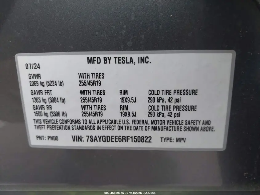 2024 TESLA MODEL Y LONG RANGE DUAL MOTOR ALL-WHEEL DRIVE