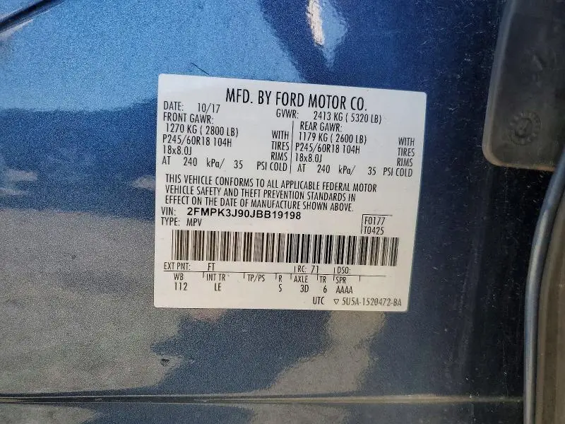 2018 FORD EDGE SEL  