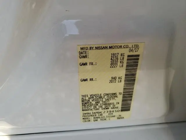 2017 NISSAN ALTIMA 2.5