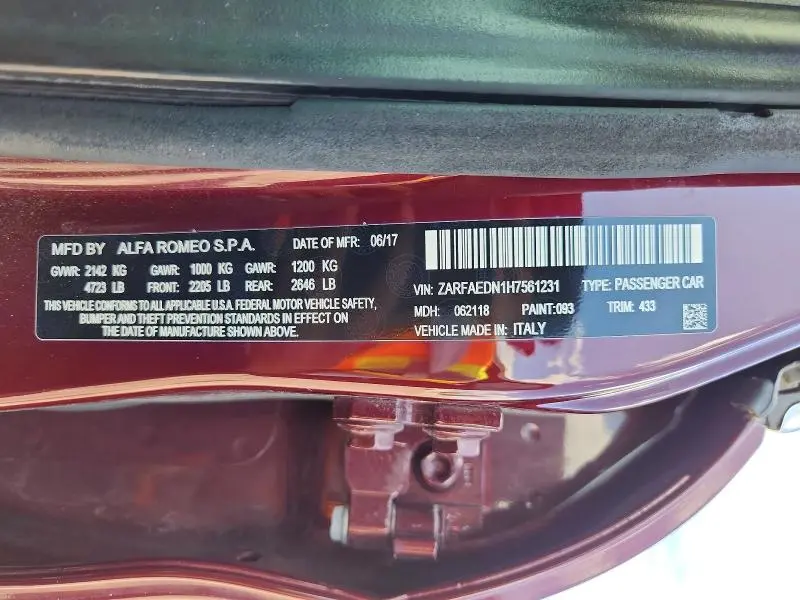 2017 ALFA ROMEO GIULIA Q4  