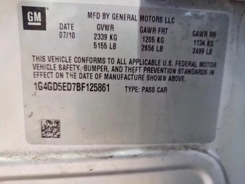 2011 BUICK LACROSSE CXL  