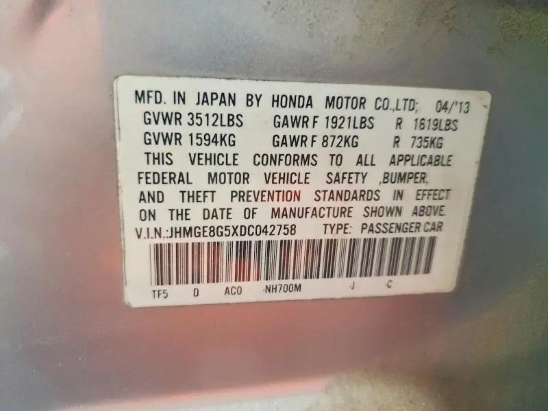 2013 HONDA FIT SPORT  