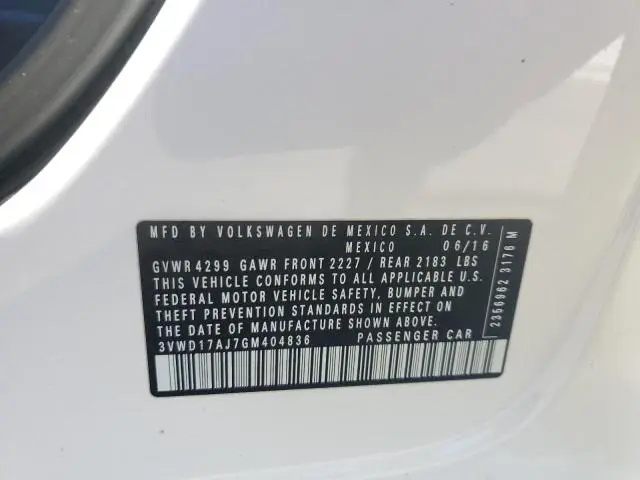 2016 VOLKSWAGEN JETTA SPORT  