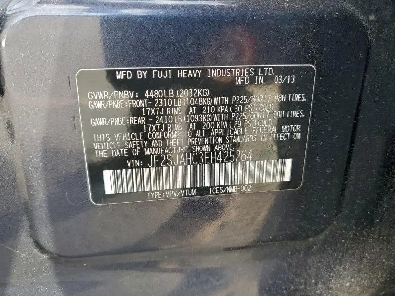 2014 SUBARU FORESTER 2.5I LIMITED  