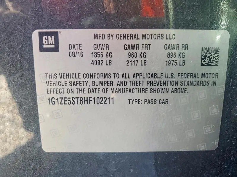 2017 CHEVROLET MALIBU LT  