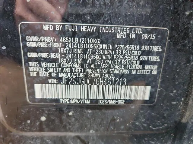 2016 SUBARU FORESTER 2.0XT PREMIUM  