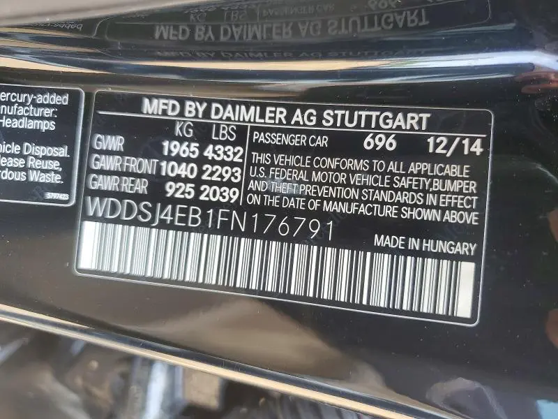 2015 MERCEDES-BENZ CLA 250  