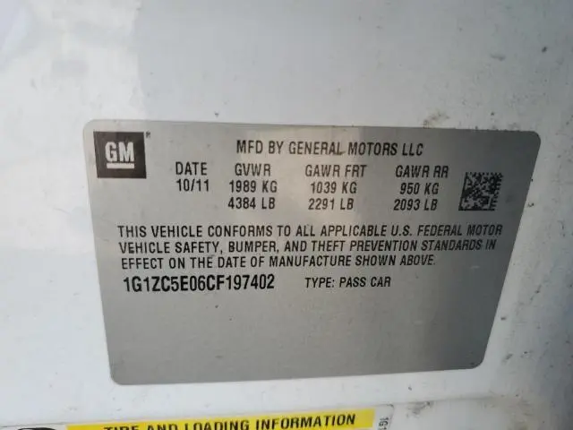 2012 CHEVROLET MALIBU 1LT  