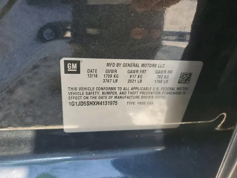 2017 CHEVROLET SONIC LT  