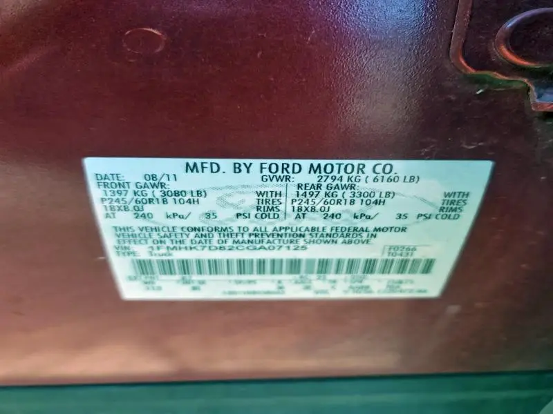 2012 FORD EXPLORER XLT  