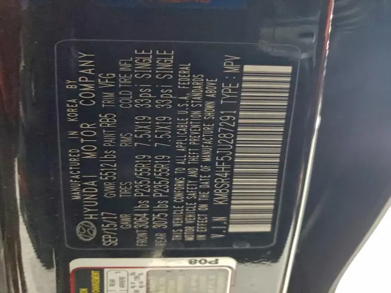 2018 HYUNDAI SANTA FE SE ULTIMATE  