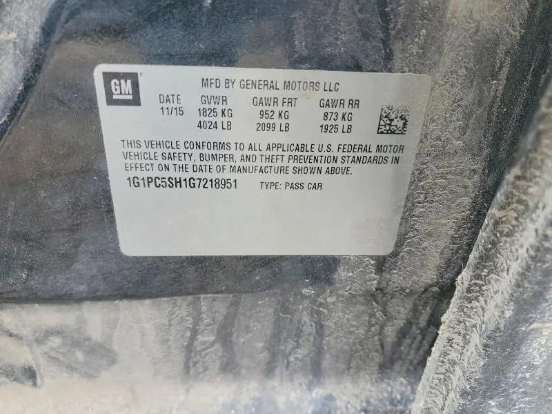 2016 CHEVROLET CRUZE LIMITED LS  