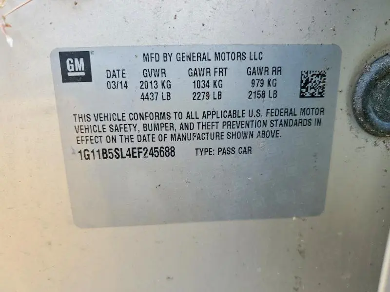 2014 CHEVROLET MALIBU LS  