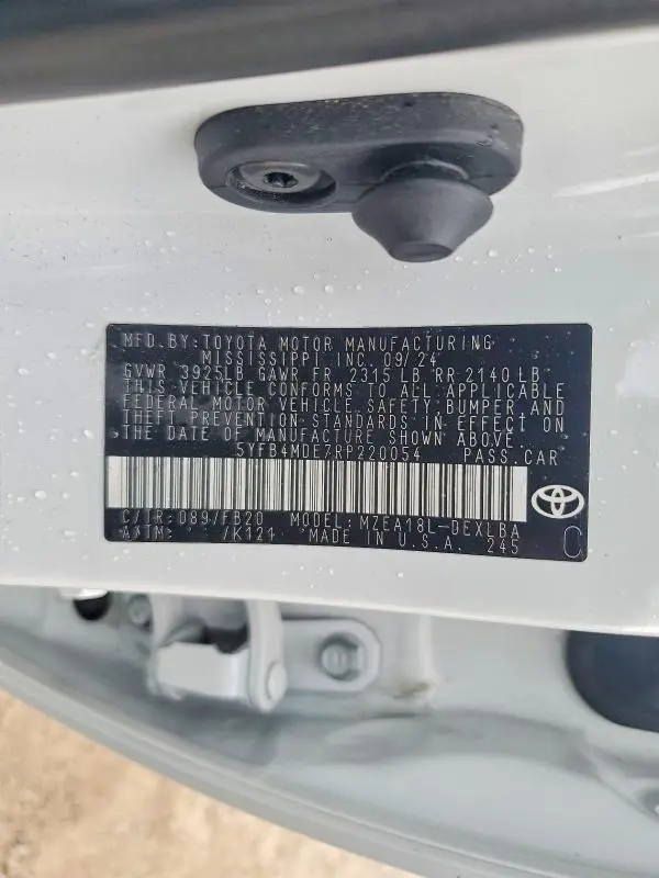 2024 TOYOTA COROLLA LE  