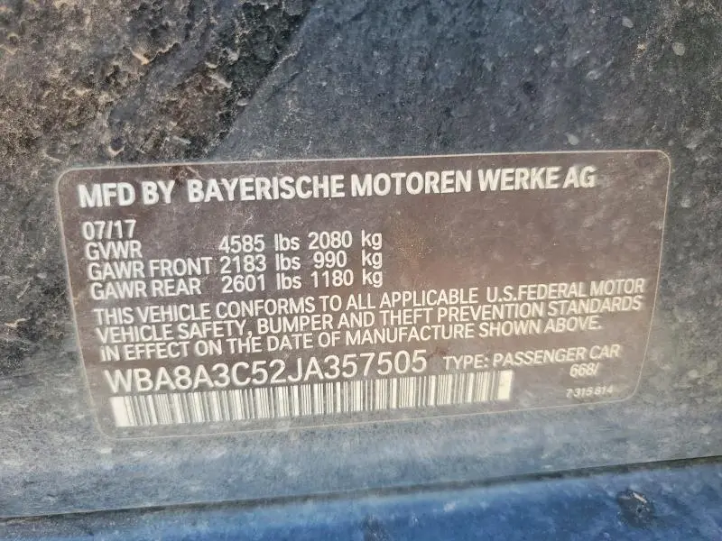 2018 BMW 320 XI  