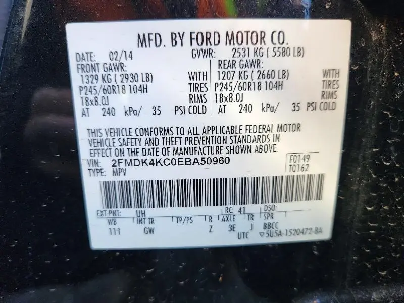 2014 FORD EDGE LIMITED  