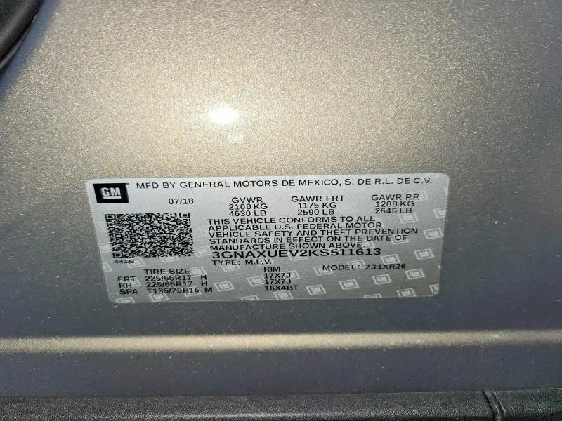 2019 CHEVROLET EQUINOX LT  