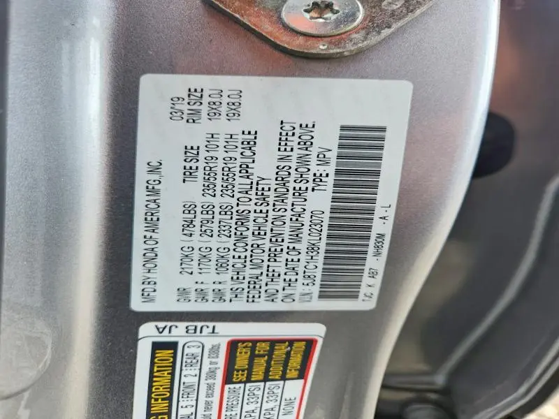2019 ACURA RDX   