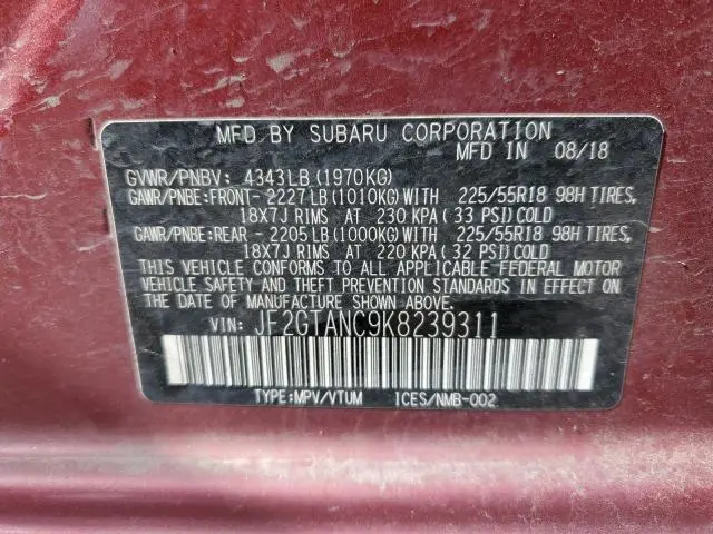 2019 SUBARU CROSSTREK LIMITED  