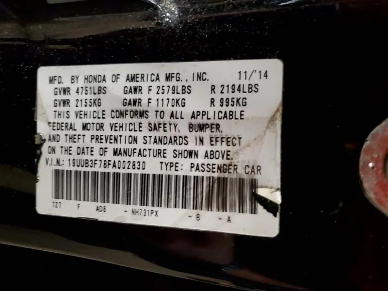 2015 ACURA TLX ADVANCE  