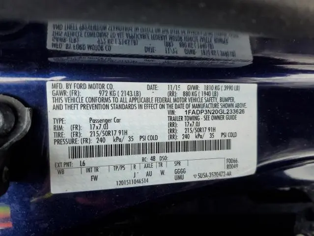 2016 FORD FOCUS TITANIUM  