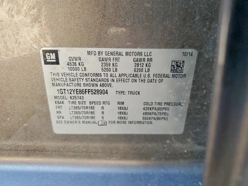 2015 GMC SIERRA K2500 SLE  