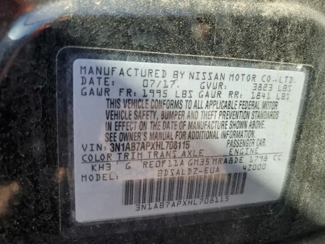 2017 NISSAN SENTRA S  