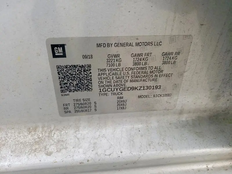 2019 CHEVROLET SILVERADO K1500 LTZ  