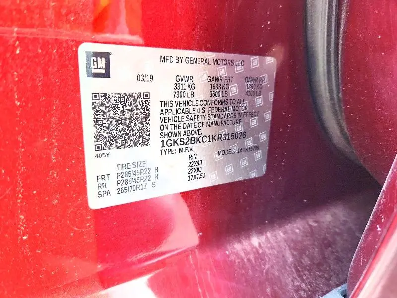 2019 GMC YUKON SLT  