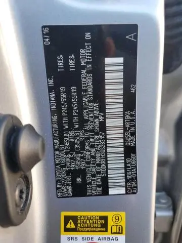 2016 TOYOTA HIGHLANDER LIMITED  