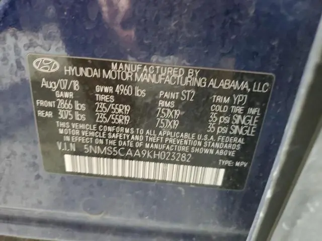 2019 HYUNDAI SANTA FE LIMITED  