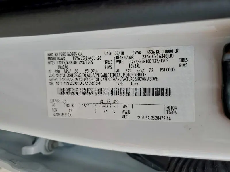 2018 FORD F250 SUPER DUTY  