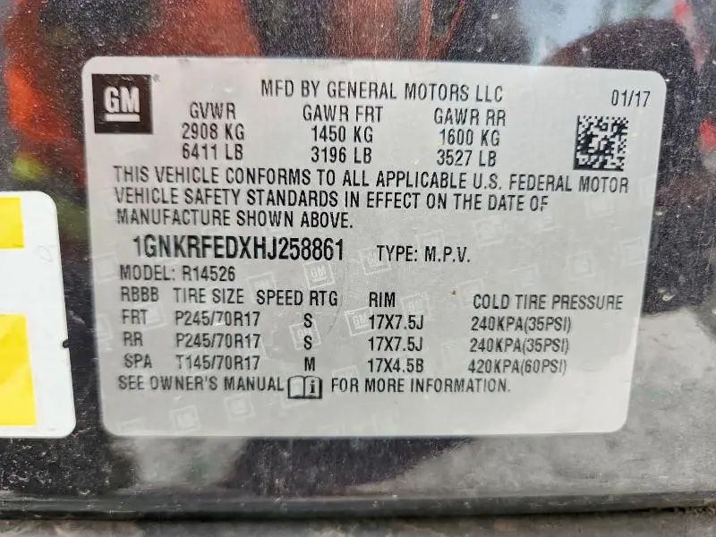 2017 CHEVROLET TRAVERSE LS  