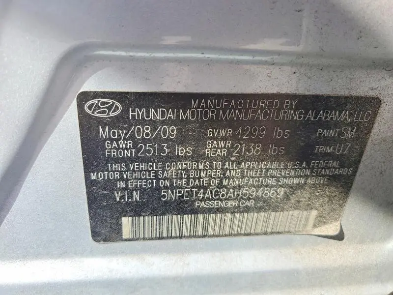 2010 HYUNDAI SONATA GLS  