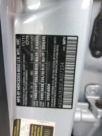 2012 MERCEDES-BENZ ML 350 BLUETEC  